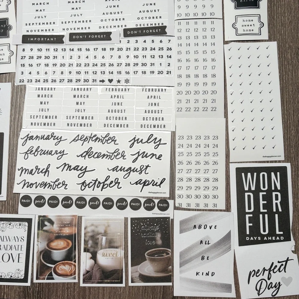 ❤️$5 Black and White Not So Mystery Happy Planner Sticker Set